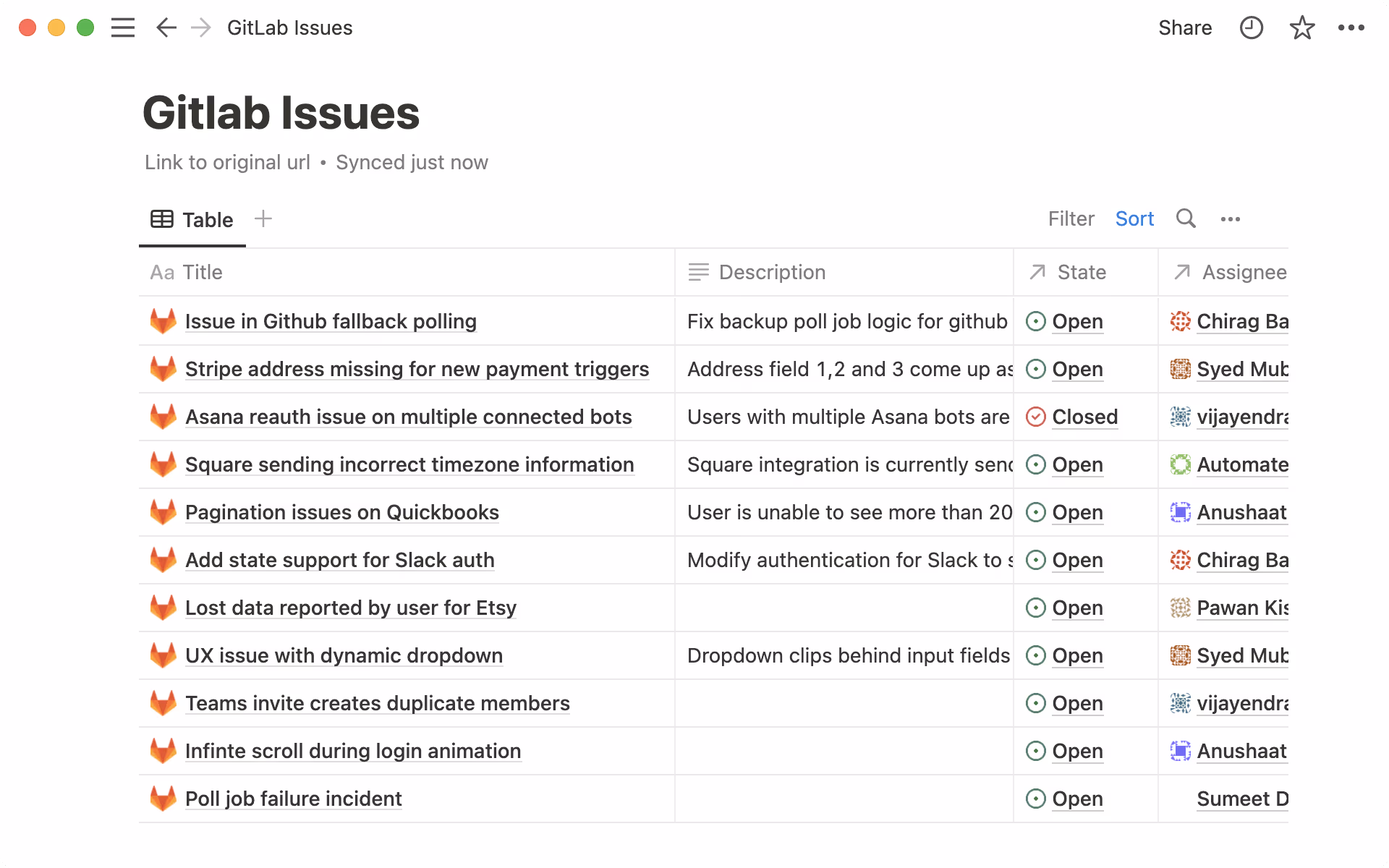 GitLab 동기화된 데이터베이스
