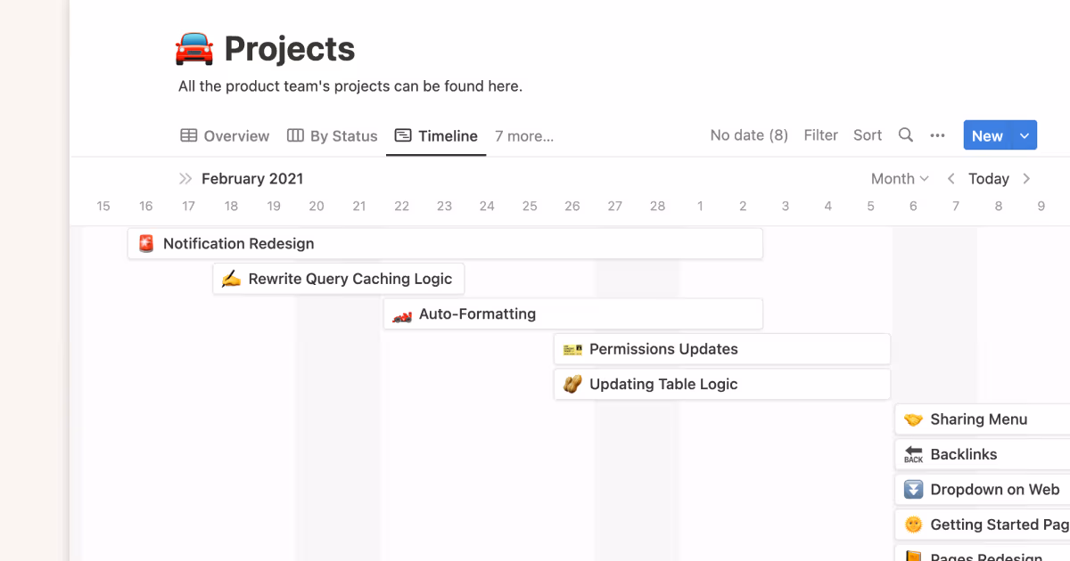 Project timeline thumbnail