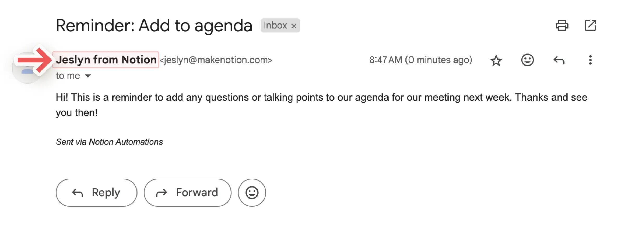 hc:Gmailオートメーションの表示名