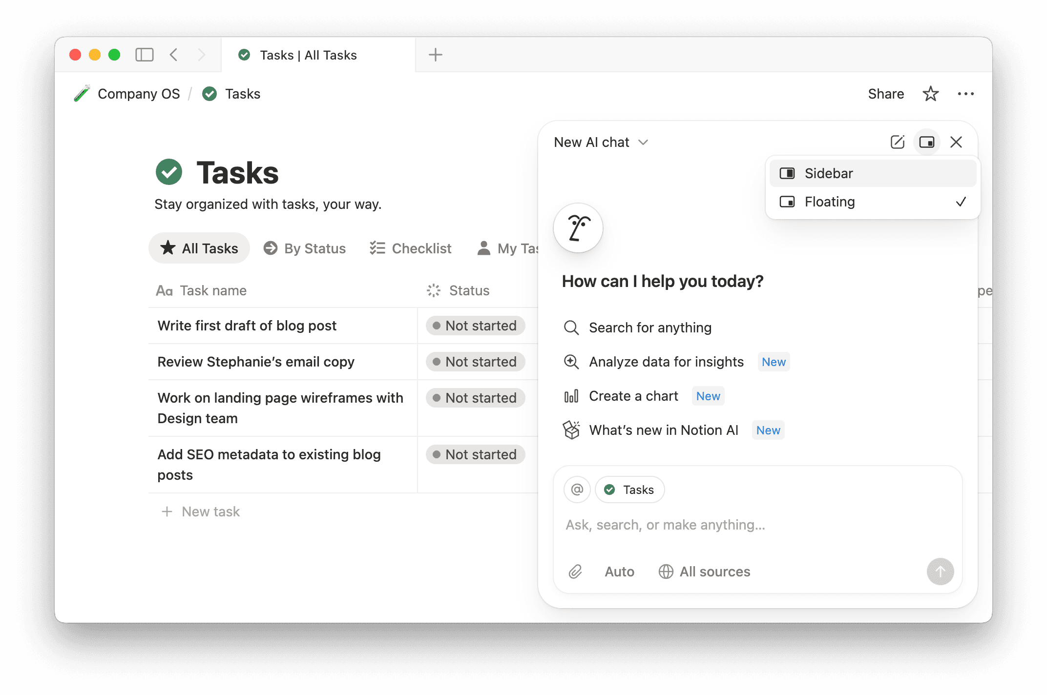 hc: 채팅 모드 전환